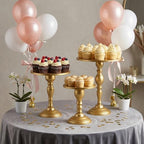 Gold 3Pcs Metal Round Vintage Cake Stand Set 8"10"12 Dessert Display in Gold, alternate view 5
