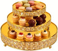 Gold 8/10/12Inch Crystal Cake Stand Set Round Cake Stand with Crystal Bling Pendants Dessert Table Display Set