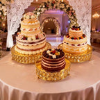 Gold 8/10/12Inch Crystal Cake Stand Set Round Cake Stand with Crystal Bling Pendants Dessert Table Display Set, alternate