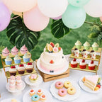 Gold Acrylic Display Riser, 2-Set 3-Tier Cupcake Stand in Gold Mirror, alternate view 2