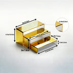 Gold Acrylic Display Riser, 2-Set 3-Tier Cupcake Stand in Gold Mirror, alternate view 3