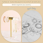 Gold Acrylic Display Risers 3PCS and Crystal T Bar Necklace Holder 1PC, alternate view 7