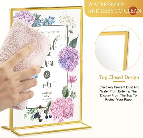Gold Acrylic Sign Holders, Gold Picture Frames, 36 Pack, 5 x 7 Inch in 4 x 6 Inch in clear, gold, alternate view 6