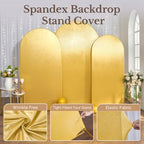 Gold Arch Backdrop Cover Set of 2(6 7.2FT), Sequin Chiara Arch Cover in 6ft+7.2ft in Gold, alternate view 5