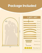 Gold Arch Backdrop Stand, 7.2FT in Gold, alternate view 5