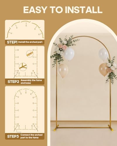 Gold Arch Backdrop Stand, 7.2FT in Gold, alternate view 6