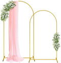 Gold Arch Backdrop Stand Set, Metal, Set of 2, 7.2 ft and 6 ft