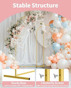 Gold Arch Backdrop Stand Set, Metal, Set of 2, 7.2 ft and 6 ft, alternate view 3
