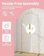 Gold Arch Backdrop Stand Set, Metal, Set of 2, 7.2 ft and 6 ft, alternate view 4