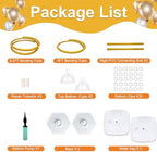 Gold Balloon Arch Stand Kit, 9.3ft & 6ft Free Bending Soft Balloon Flower Backdrop Stands Set with Water Base, alternate view