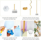 Gold Balloon Arch Stand Kit, 9.3ft & 6ft Free Bending Soft Balloon Flower Backdrop Stands Set with Water Base, alternate view