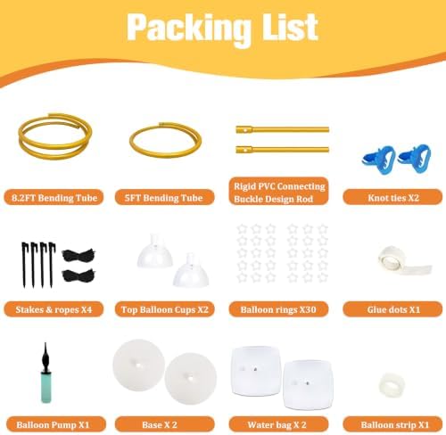 Gold Balloon Arch Stand Kit, Reinforced 8.2FT & 5FT Half Arch Stands in Glod-a, alternate view 3