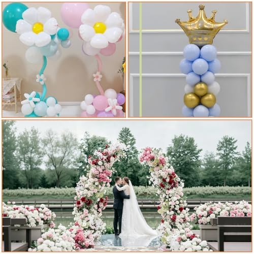 Gold Balloon Arch Stand Kit, Reinforced 8.2FT & 5FT Half Arch Stands in Glod-a, alternate view 7