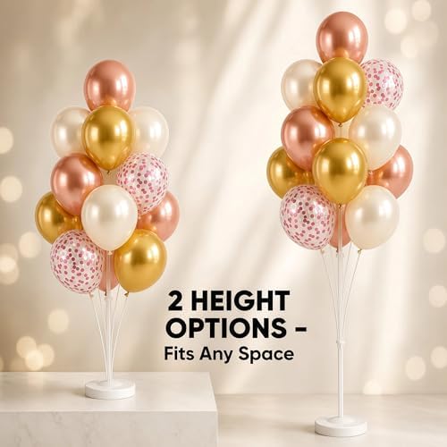 Gold Balloon Column Stand Kit for Floor with Base, Pole, for Party Decor in 2 Count (Pack of 1) in Soft Rose, alternate view