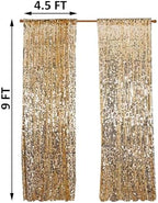 Gold Big Payatte Sequin 18MM Sequin Backdrop Drapes Curtains Panels, Fashion 9FTx9FT Backdrop for Thanksgiving, alternate