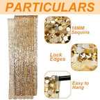 Gold Big Payatte Sequin 18MM Sequin Backdrop Drapes Curtains Panels, Fashion 9FTx9FT Backdrop for Thanksgiving, alternate