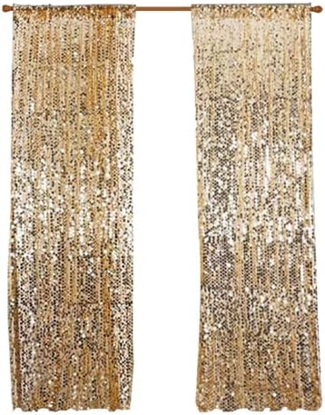 Gold Big Payatte Sequin 18MM Sequin Backdrop Drapes Curtains Panels, Fashion 9FTx9FT Backdrop for Thanksgiving, alternate