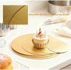 Gold Cake Boards 4 Pack, 6 8 10 12 Inch Round Cardboard Cake Base, alternate view 5
