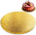 Gold Cake Drum 12 Inch, Round Cake Board, 1/2 Inch Thick Cardboard