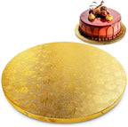 Gold Cake Drum 12 Inch, Round Cake Board, 1/2 Inch Thick Cardboard