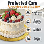 Gold Cake Drum 12 Inch, Round Cake Board, 1/2 Inch Thick Cardboard, alternate view 3