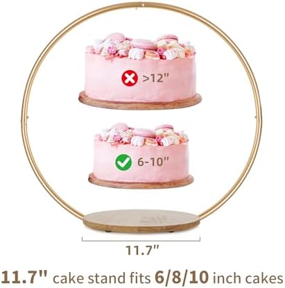 Gold Cake Stand for Wedding, 11.7" Round Display Stands in Gold, alternate view 3