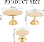 Gold Cake Stand Set Metal Dessert Table Display Stand 3 Pack in Gold, alternate view 3