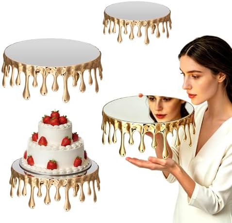 Gold Cake Stand Set of 3, Gold Stand for Dessert Table in Golden