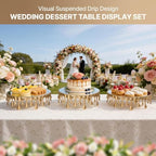Gold Cake Stand Set of 3, Gold Stand for Dessert Table in Golden, alternate view 5