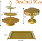 Gold Cake Stands Set, 5pcs Metal Dessert Table Display Set, Tiered Cupcake Stand Dessert Serving Tray for, alternate view 3
