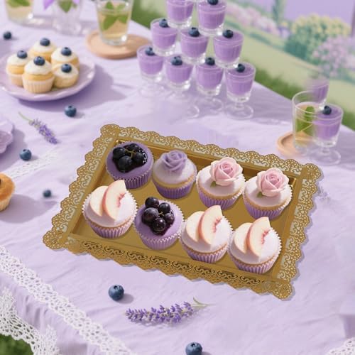 Gold Cake Stands Set, 5pcs Metal Dessert Table Display Set, Tiered Cupcake Stand Dessert Serving Tray for, alternate view 6