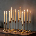 Gold Candlestick Holders Bulk: Solid Aluminum Set of 15 in Gold