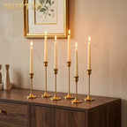 Gold Candlestick Holders Bulk: Solid Aluminum - Set of 30 in Gold, alternate view 3