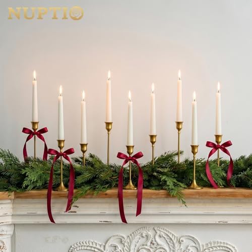 Gold Candlestick Holders Bulk: Solid Aluminum - Set of 30 in Gold, alternate view 4