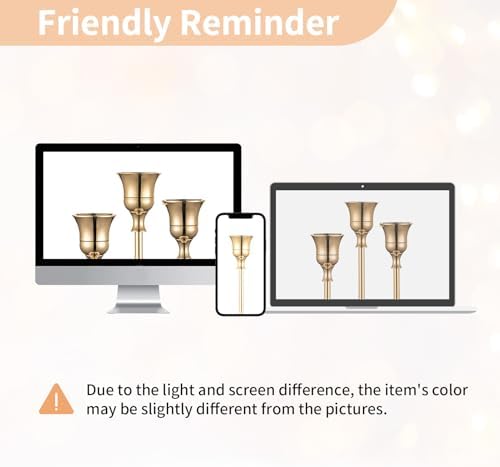 Gold Candlestick Holders Bulk: Solid Aluminum - Set of 30 in Gold, alternate view 6