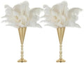 Gold Centerpiece for Wedding Table, Hammered, 16.5" Tall, 2 Pcs in 16.89" in Gold