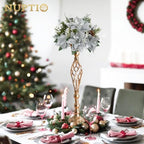 Gold Centerpiece Stand for Table, Twist Style, 22.8" Tall, 2 Pcs in Gold, alternate view 5