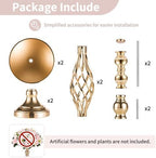 Gold Centerpiece Stand for Table, Twist Style, 22.8" Tall, 2 Pcs in Gold, alternate view 6