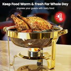 Gold Chafing Dishes for Buffet 4 Pack, 6QT Buffet Servers and Warmers Sets in Gold, alternate view 3