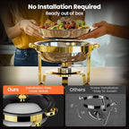 Gold Chafing Dishes for Buffet 4 Pack, 6QT Buffet Servers and Warmers Sets in Gold, alternate view 5