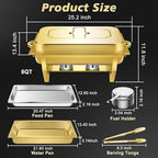 Gold Chafing Dishes for Buffet, Parties, Catering, 8QT, 4 Pack, alternate view 3