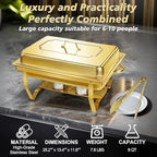 Gold Chafing Dishes for Buffet, Parties, Catering, 8QT, 4 Pack, alternate view 4