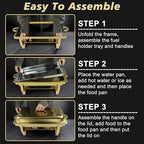 Gold Chafing Dishes for Buffet, Parties, Catering, 8QT, 4 Pack, alternate view 7
