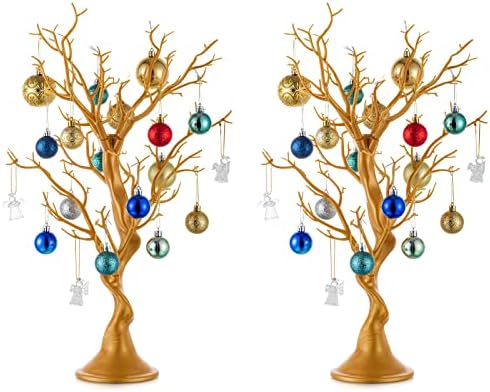 Gold Christmas Tree, 22.8 Inch Artificial Display Branch, 2 Pcs in Gold