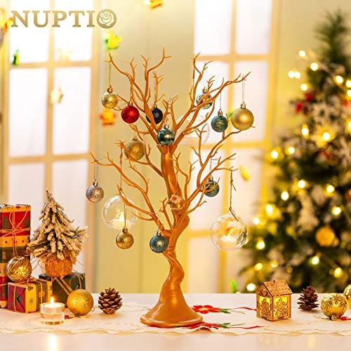 Gold Christmas Tree, 22.8 Inch Artificial Display Branch, 2 Pcs in Gold, alternate view 4