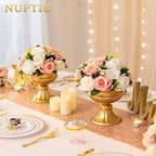 Gold Compote Vases Centerpiece: Metal Urn Planter, 6.5" Tall, 10 Pcs in Gold, alternate view 5