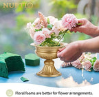 Gold Compote Vases Centerpieces: Metal Urn Planter, 6.5" Tall, 2 Pcs in Gold, alternate view 4