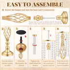 Gold Crystal Tall Vase Centerpiece Stand, Elegant Gold Flower Holder for Wedding Table Centerpieces, Perfect, alternate view
