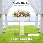 Gold Crystal Vases for Centerpieces, 35.4 in Tall Metal Square Vase Stand in Gold, alternate view 5