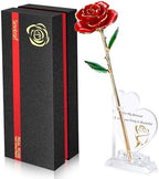 Gold Dipped Infinity Rose Forever Flower Decor, Resin Preserved Real Rose Birthday Gift for Women, Anniversary